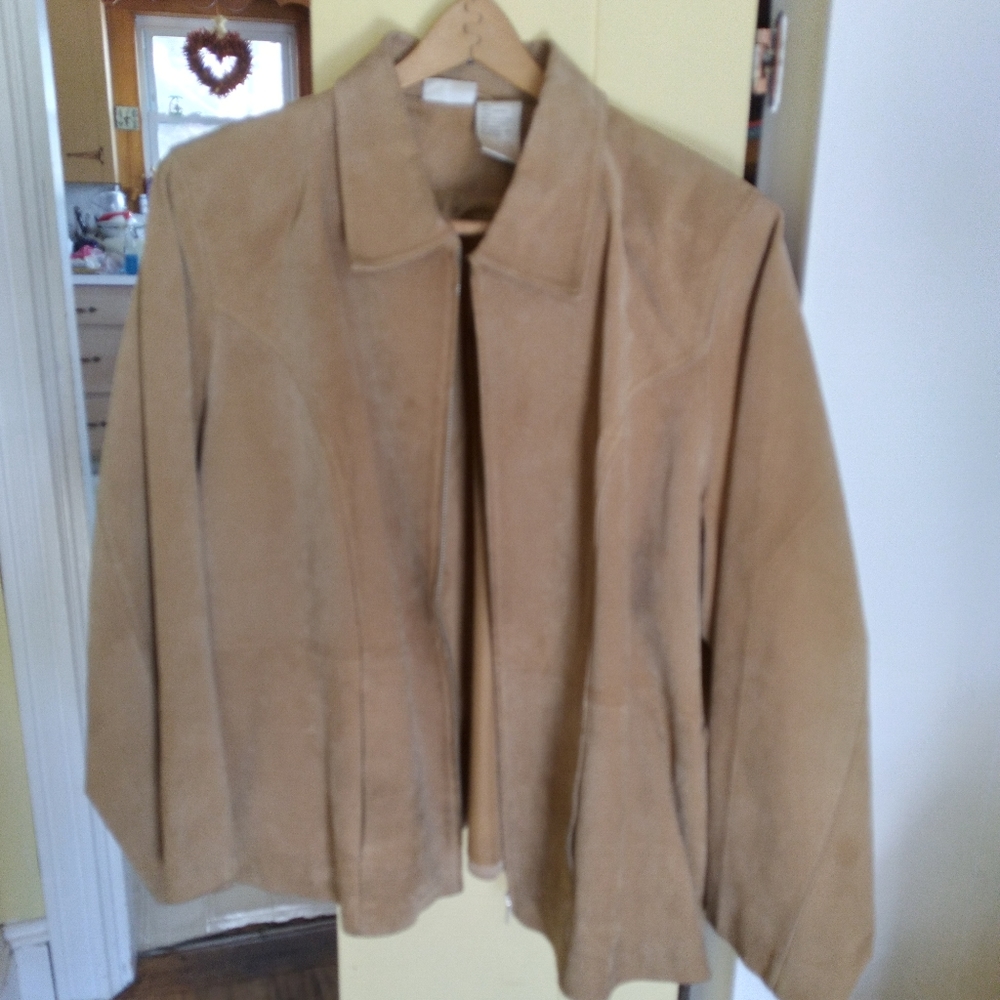 Plus size leather jacket
